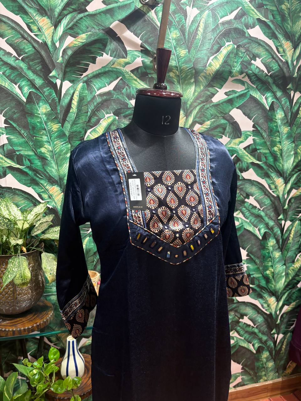 Midnight Mirror Kurti – Indigo Kutchi Charm