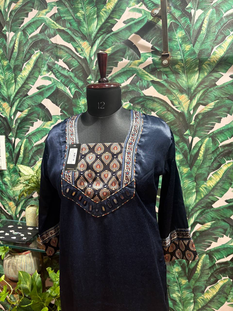 Midnight Mirror Kurti – Indigo Kutchi Charm