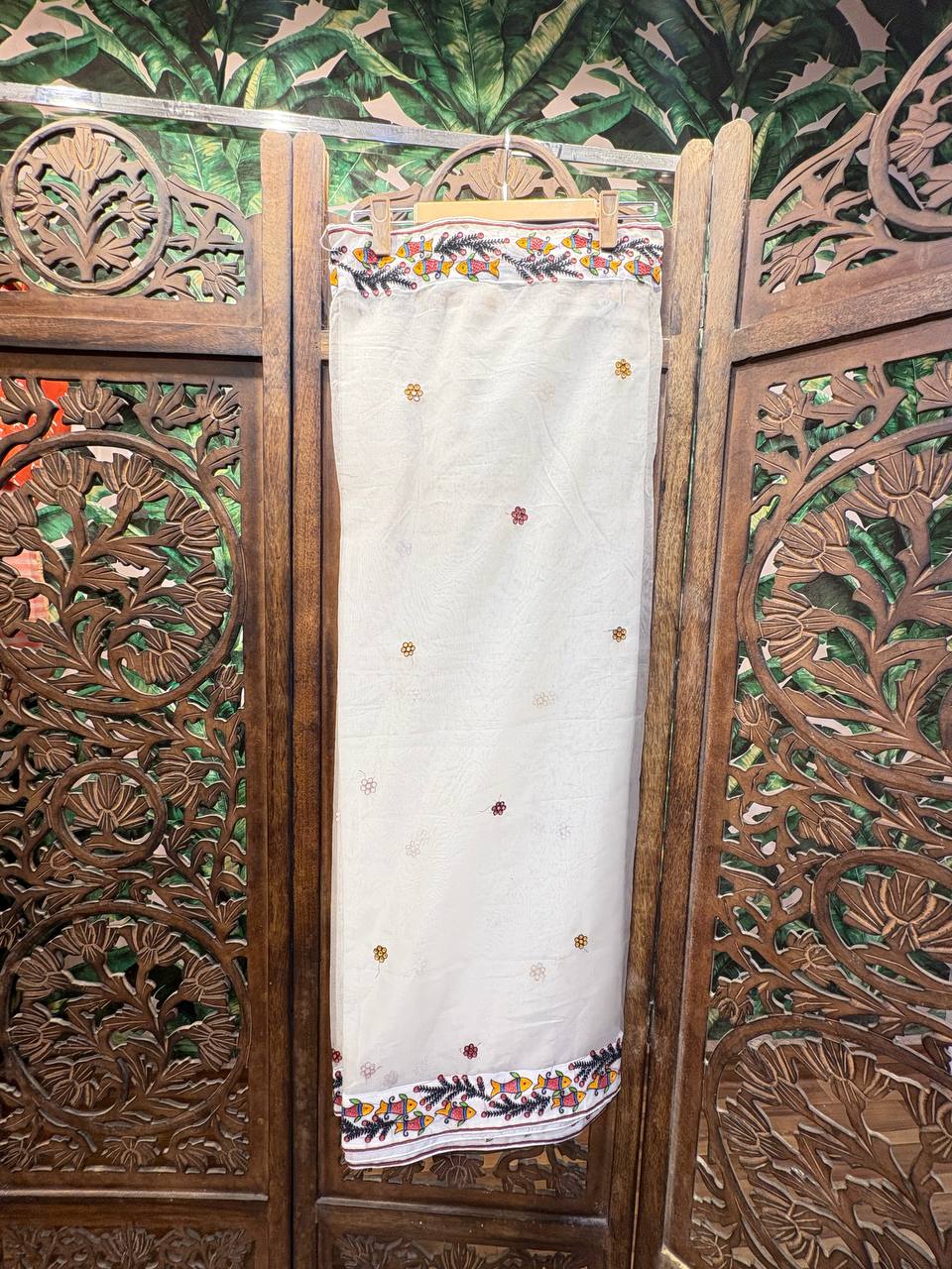 Rosaya 'Kamalini' Embroidered Lotus Organza Saree