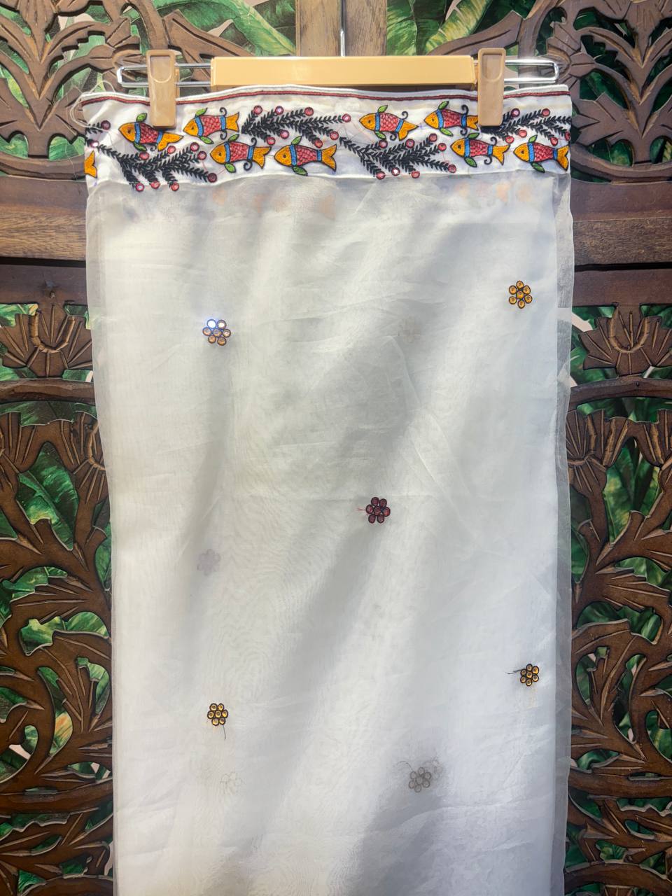 Rosaya 'Kamalini' Embroidered Lotus Organza Saree