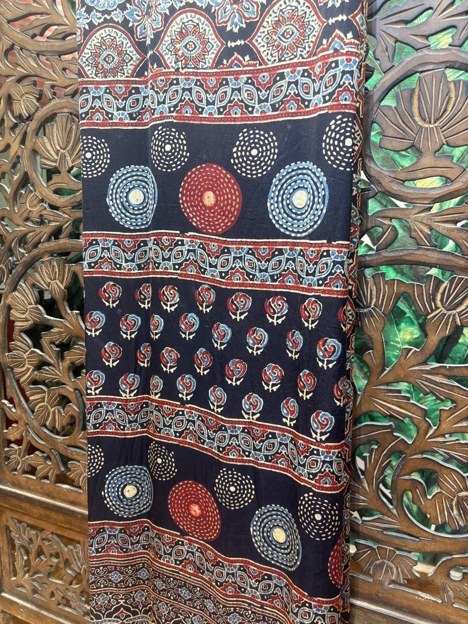 Ishani Ajrakh Hand Block Printed Modal Silk Saree