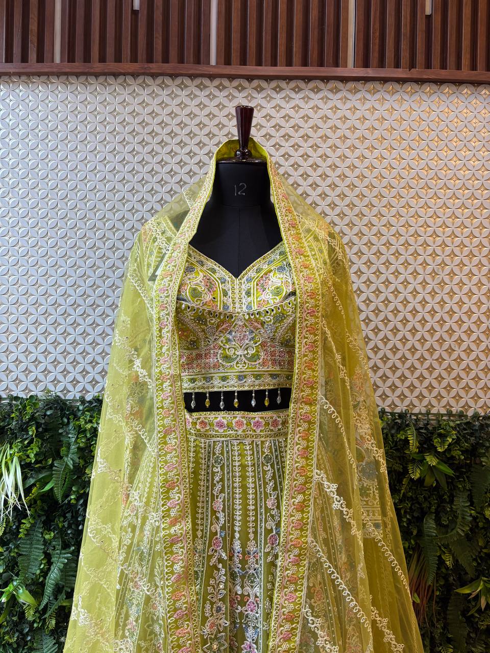 Dusty Rose Pearl & Sequin Lehenga Set by Lable Rosaya