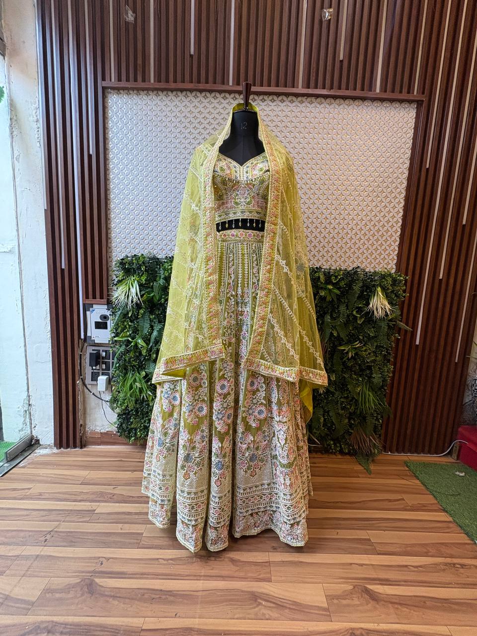 Dusty Rose Pearl & Sequin Lehenga Set by Lable Rosaya