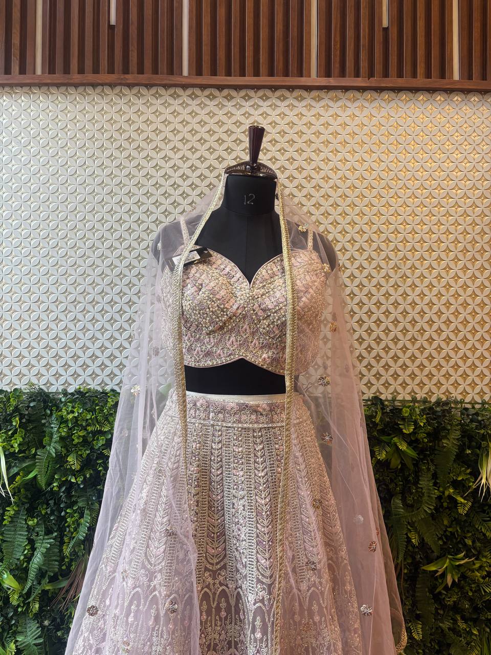 Lilac Pearl & Threadwork Bridal Lehenga by Lable Rosaya