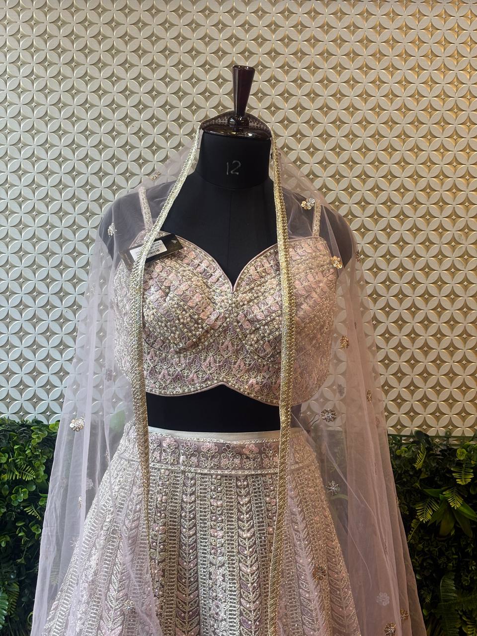 Lilac Pearl & Threadwork Bridal Lehenga by Lable Rosaya
