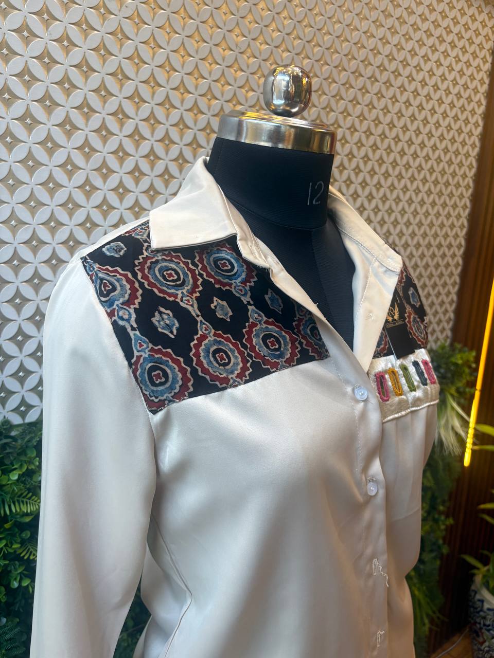 Ivory Kutch Patchwork Designer Shirt – Multicolor Detail