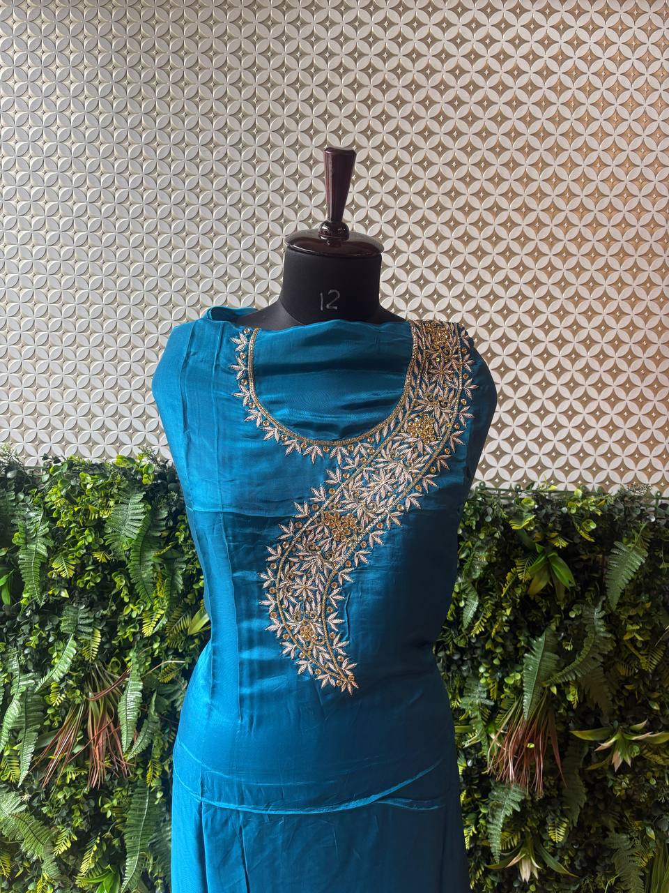 💙 Neelaya – Zardozi Crepe Silk Kurti