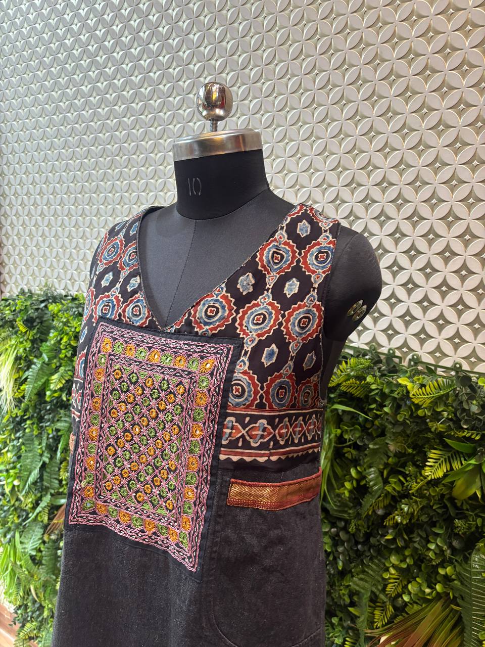 Tribal Threads Black Denim Fusion Dress