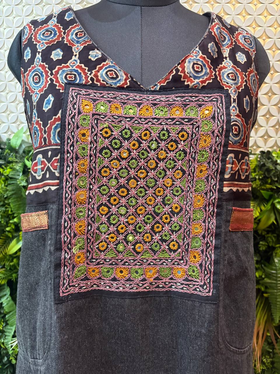 Tribal Threads Black Denim Fusion Dress