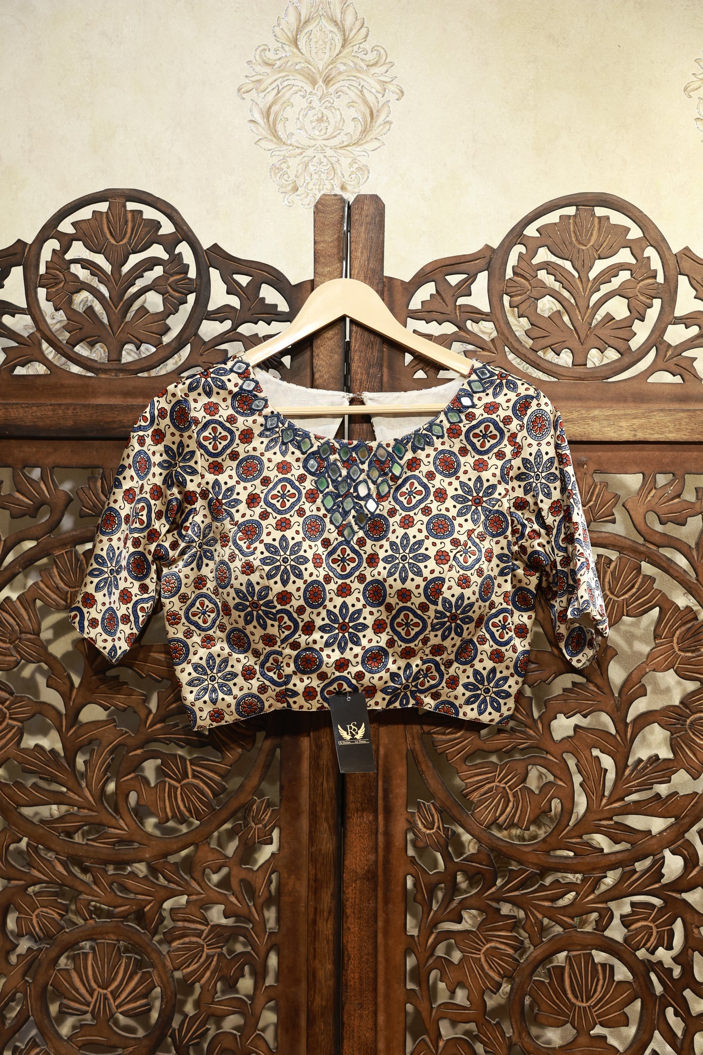 Noor Ajrak Mirror Blouse