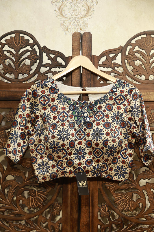 Noor Ajrak Mirror Blouse