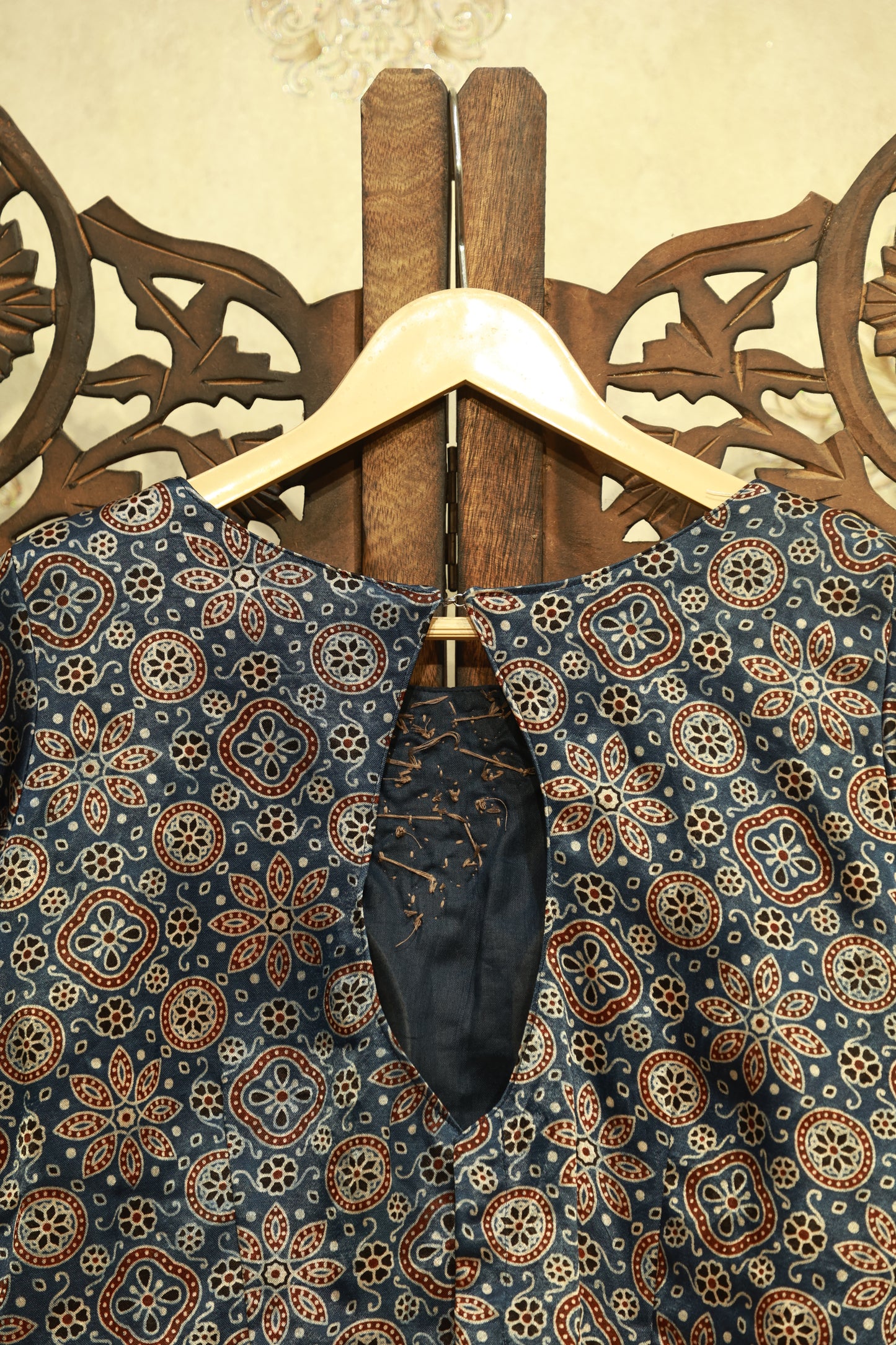 Midnight Ajrak Mirror Work Blouse