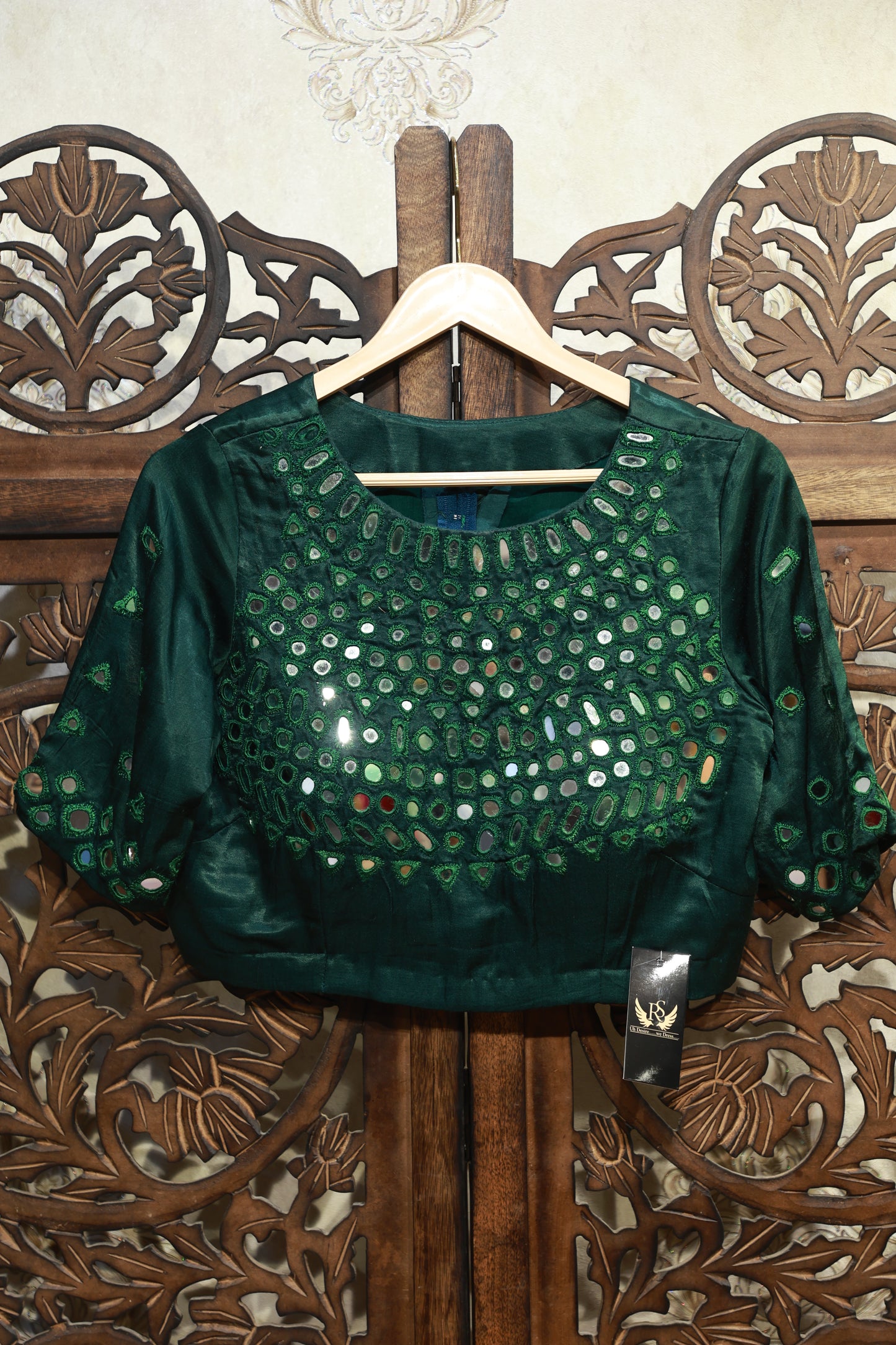Meher Emerald Mirror Work Blouse