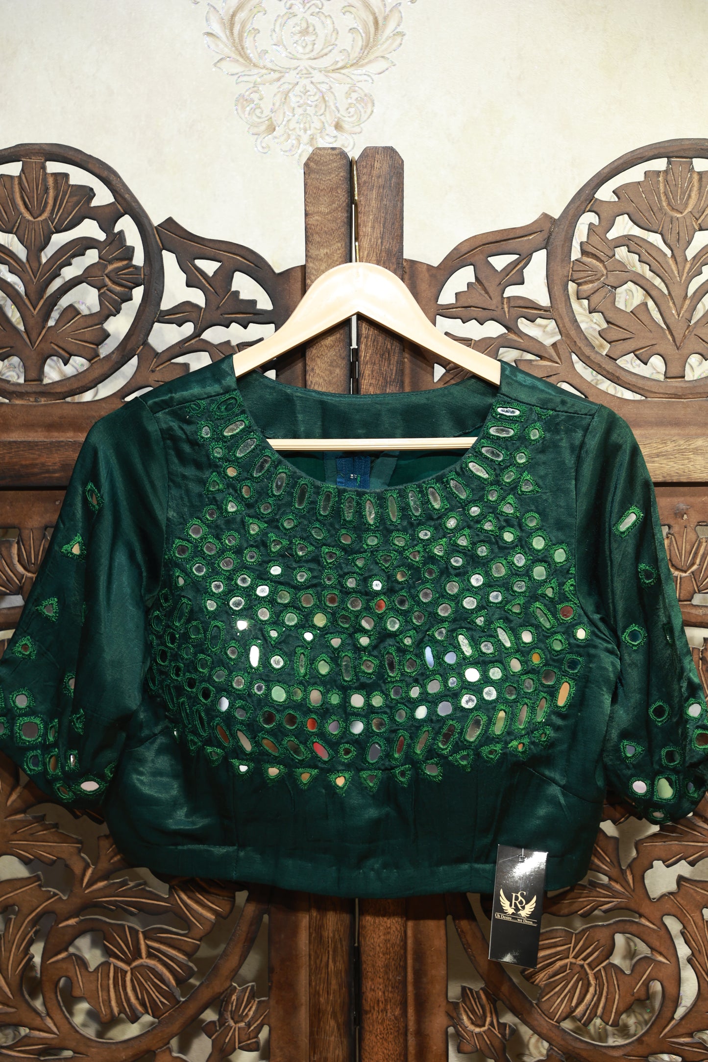 Meher Emerald Mirror Work Blouse