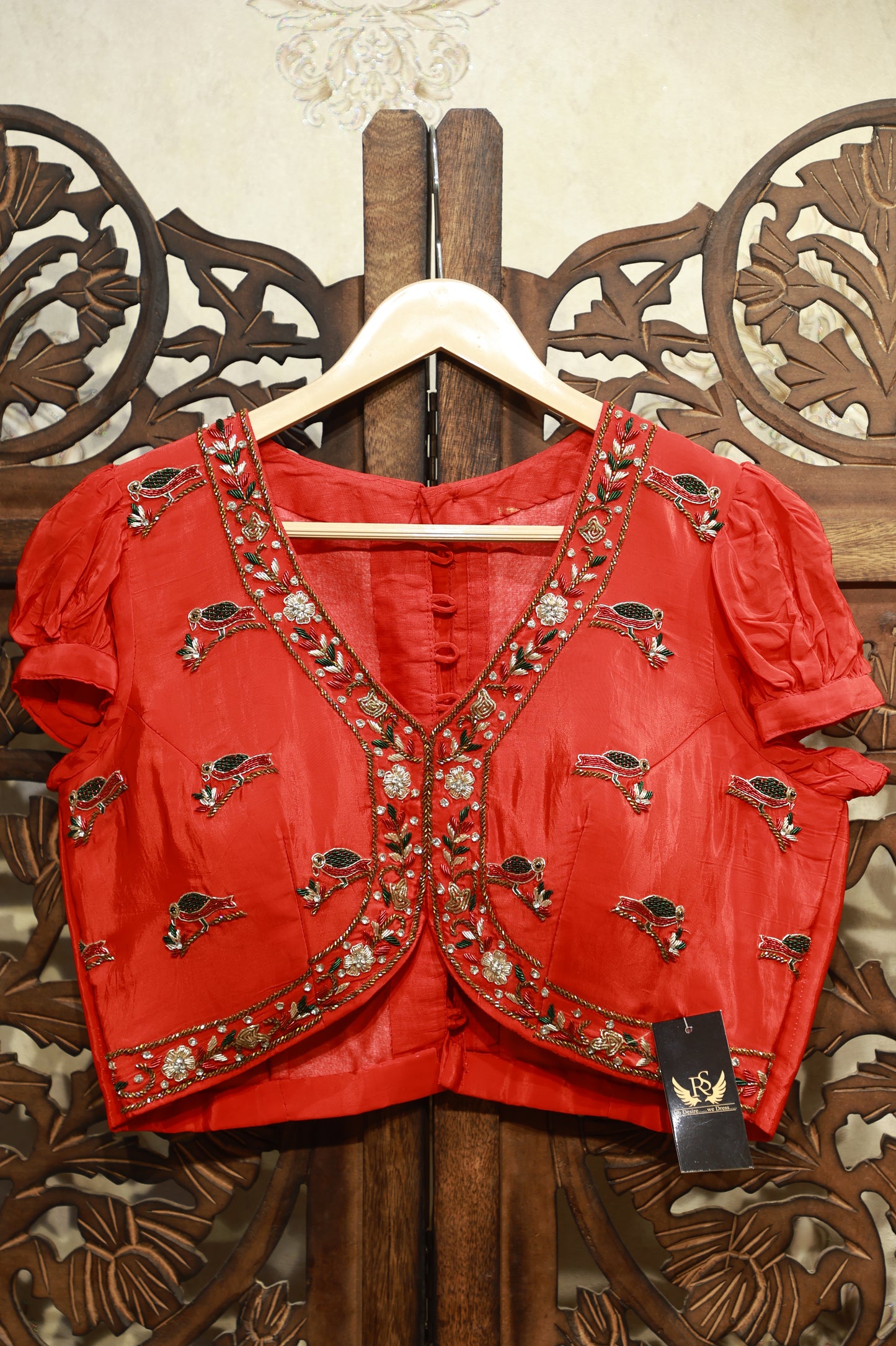 Gulnaar Hand-Embroidered Silk Blouse