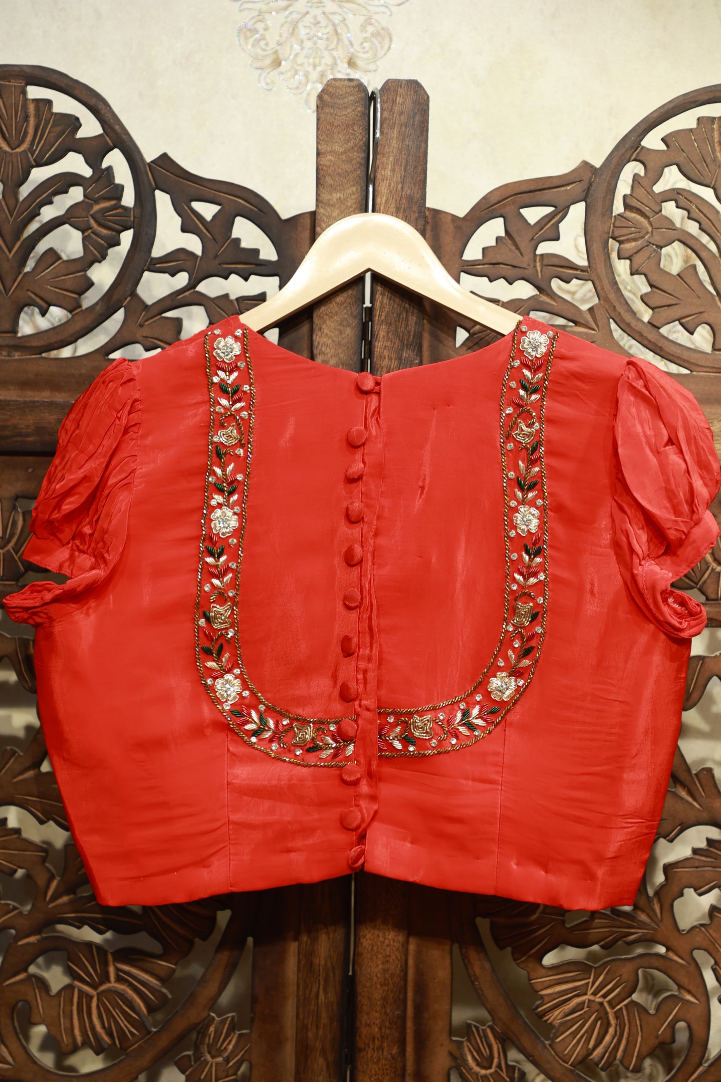 Gulnaar Hand-Embroidered Silk Blouse