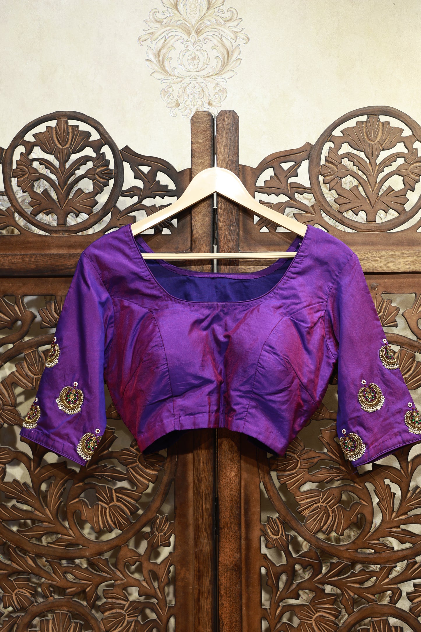 Royal Amethyst Embroidered Blouse