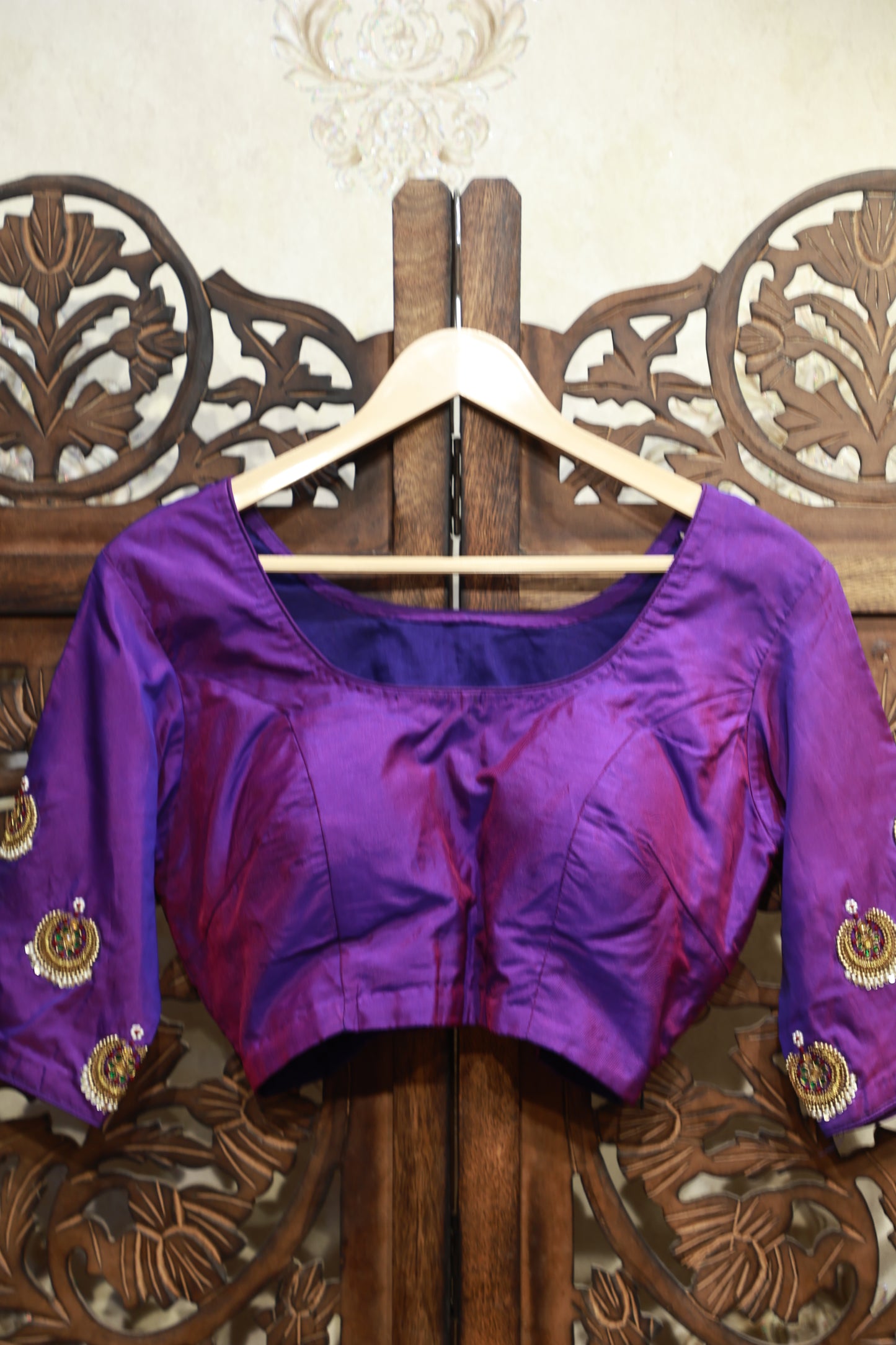 Royal Amethyst Embroidered Blouse
