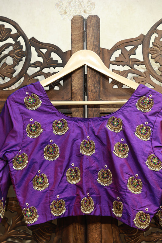 Royal Amethyst Embroidered Blouse