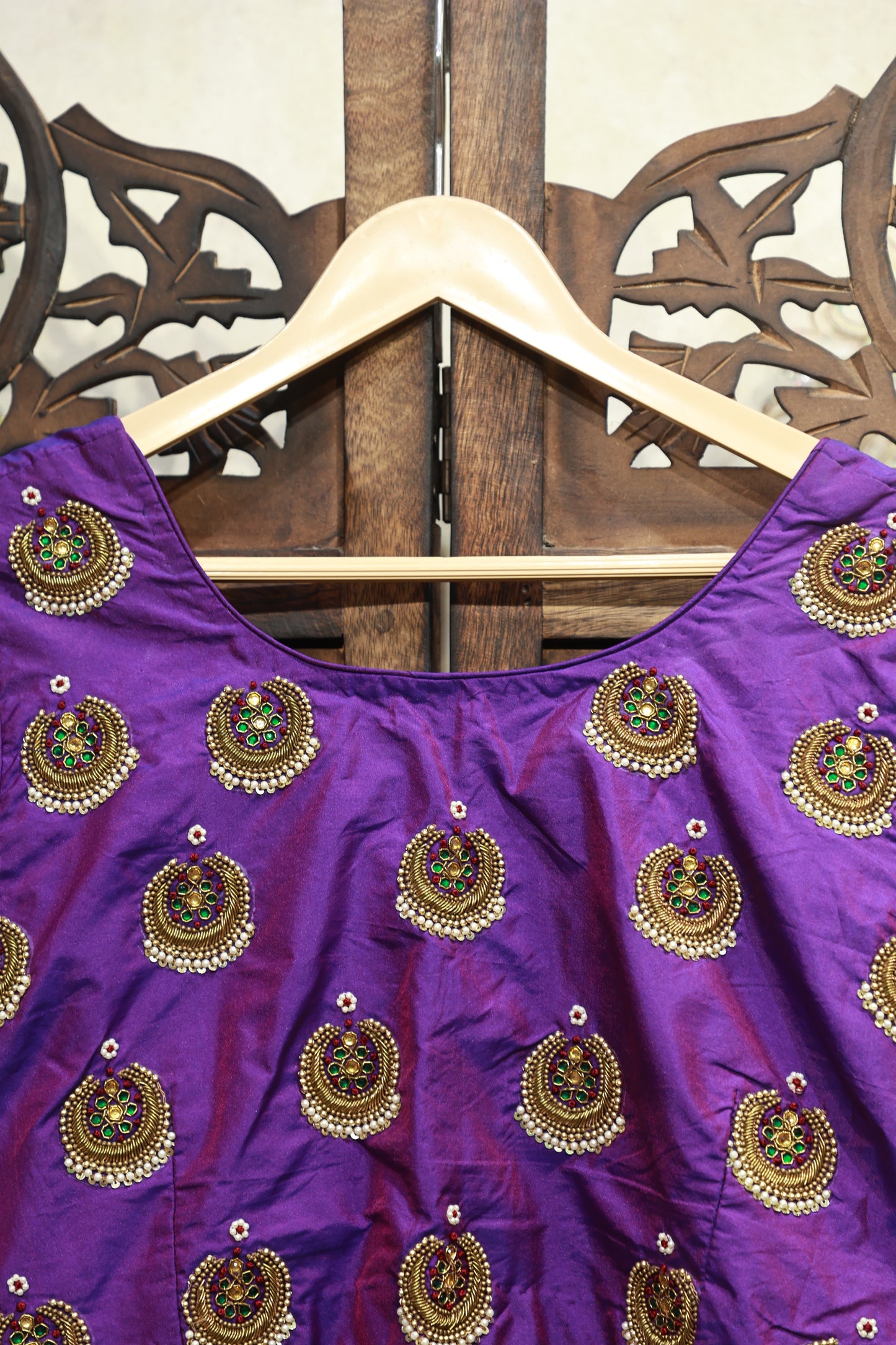 Royal Amethyst Embroidered Blouse