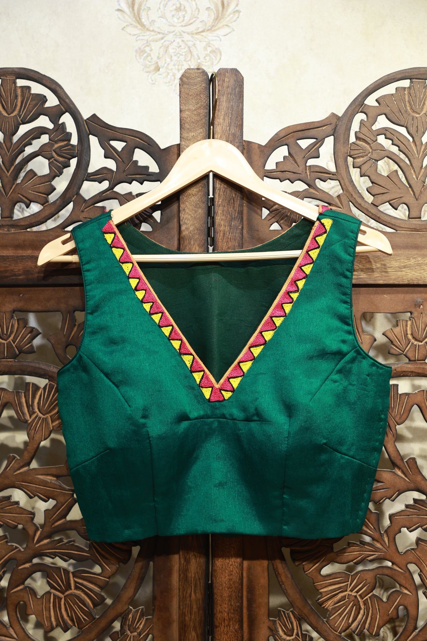 V-Neck work Silk Blouse