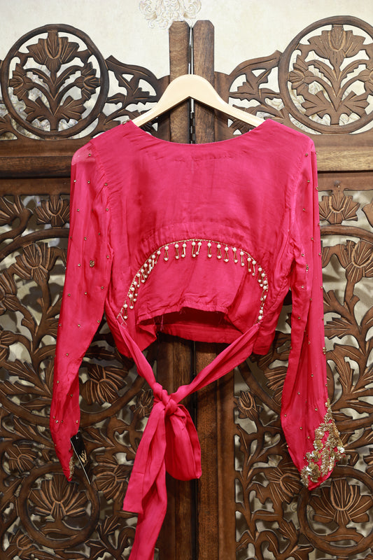 Gulaabi Tie-Up Blouse