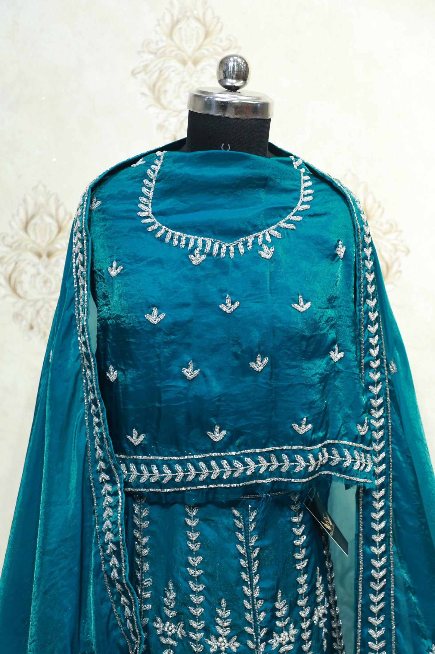 Velvet Embroidered Lehenga Set