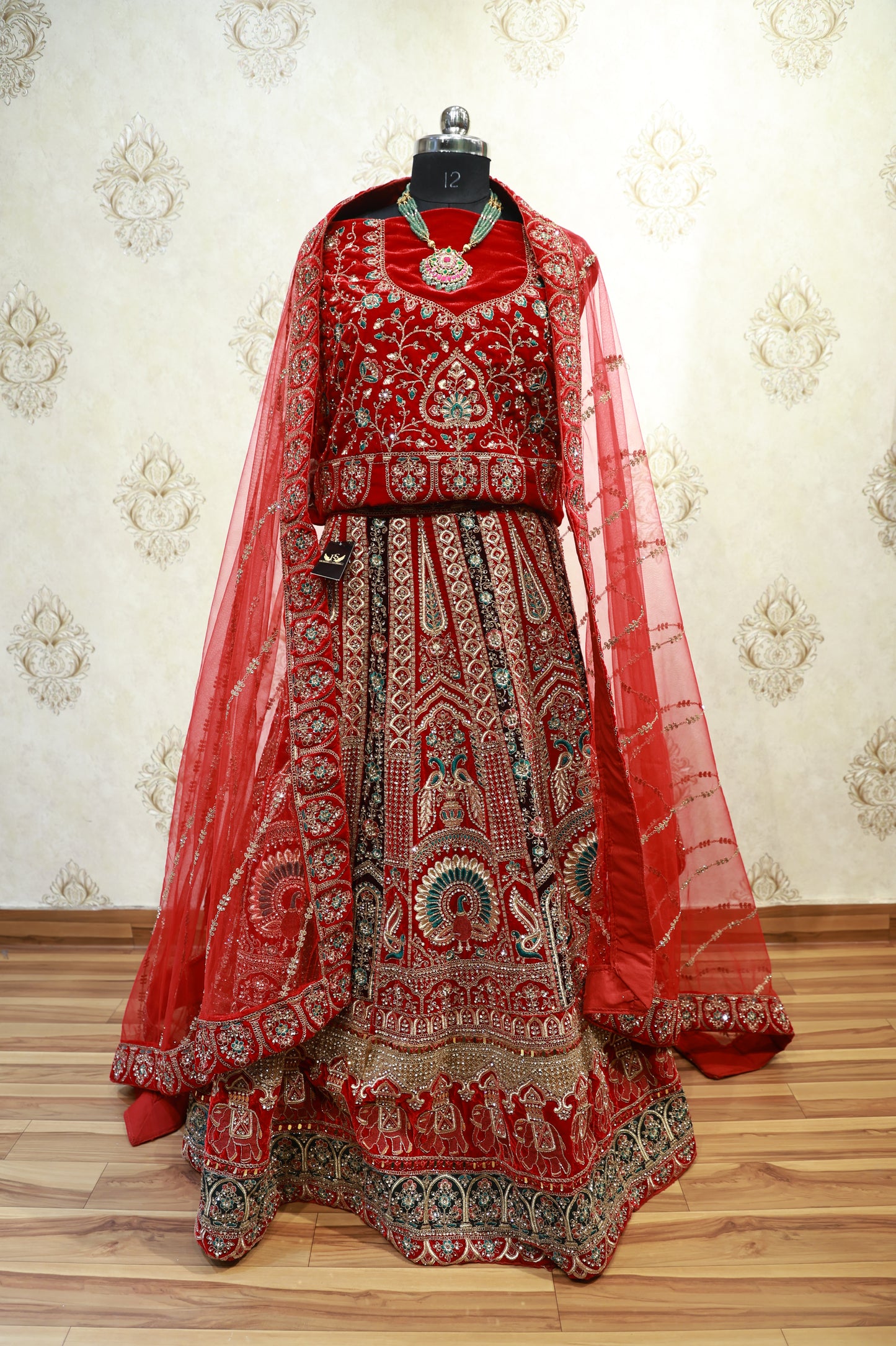 Garnet Red Bridal Lehenga Set