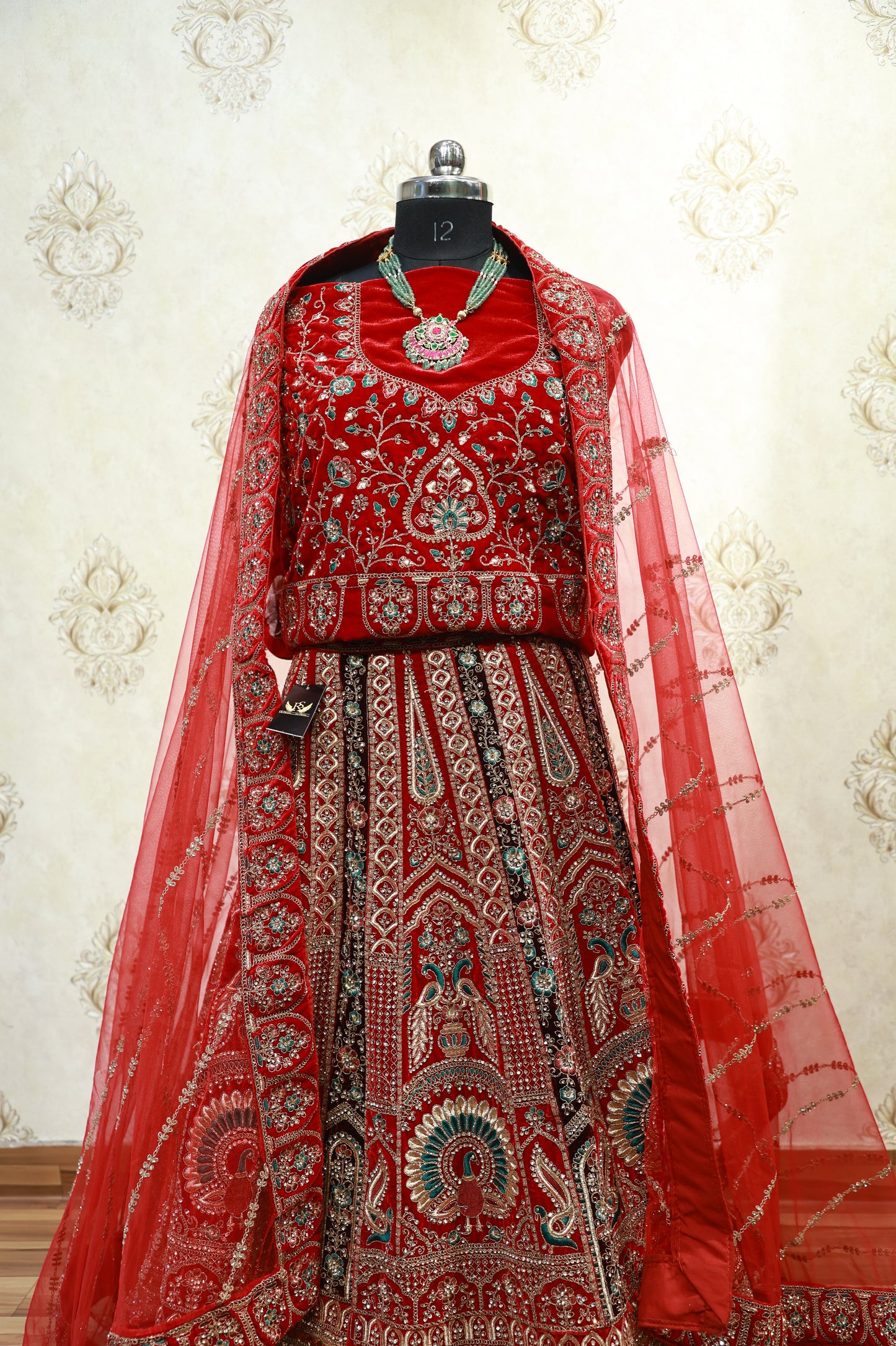 Garnet Red Bridal Lehenga Set