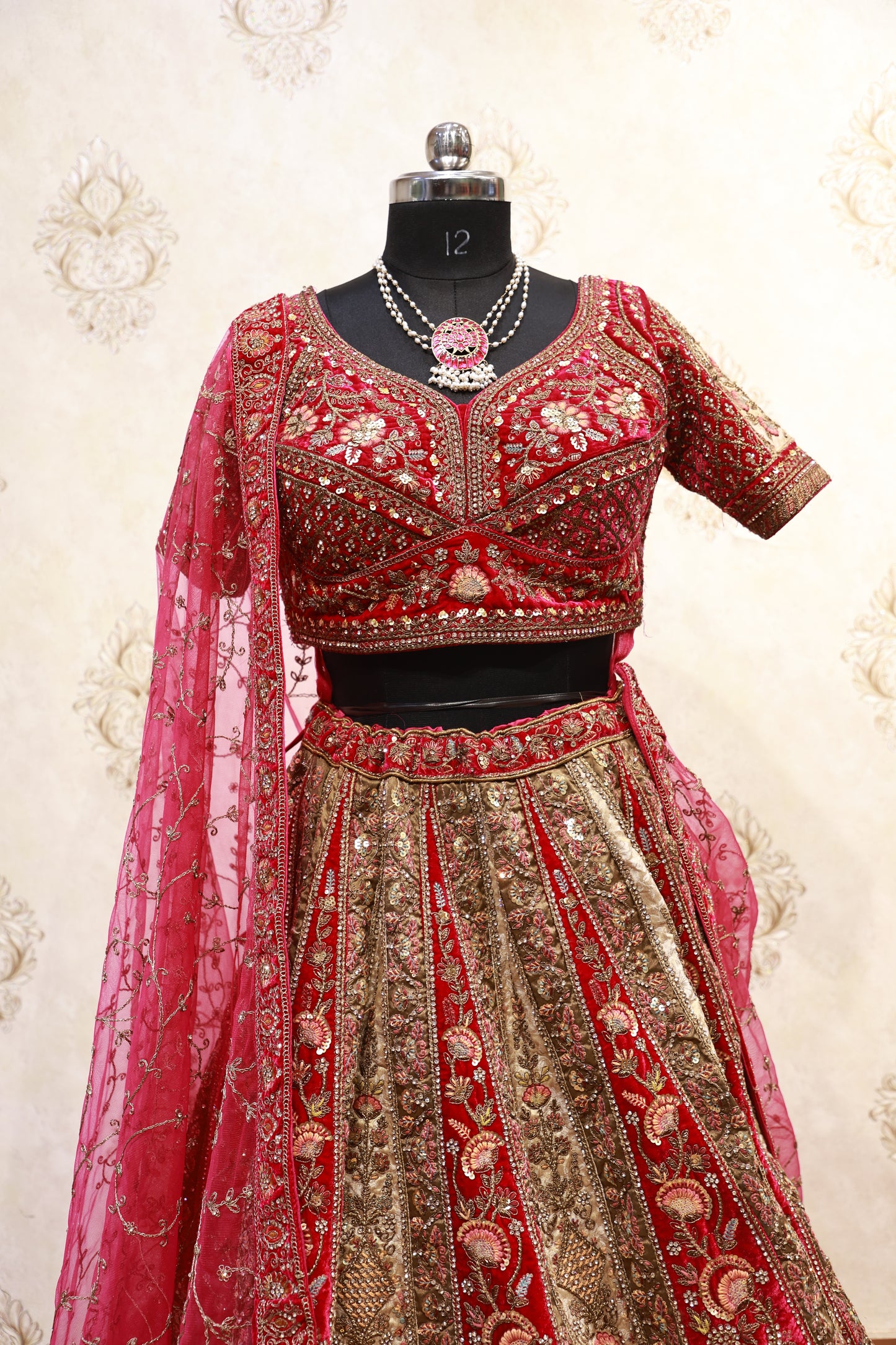 Royal Crimson Heritage Bridal Lehenga