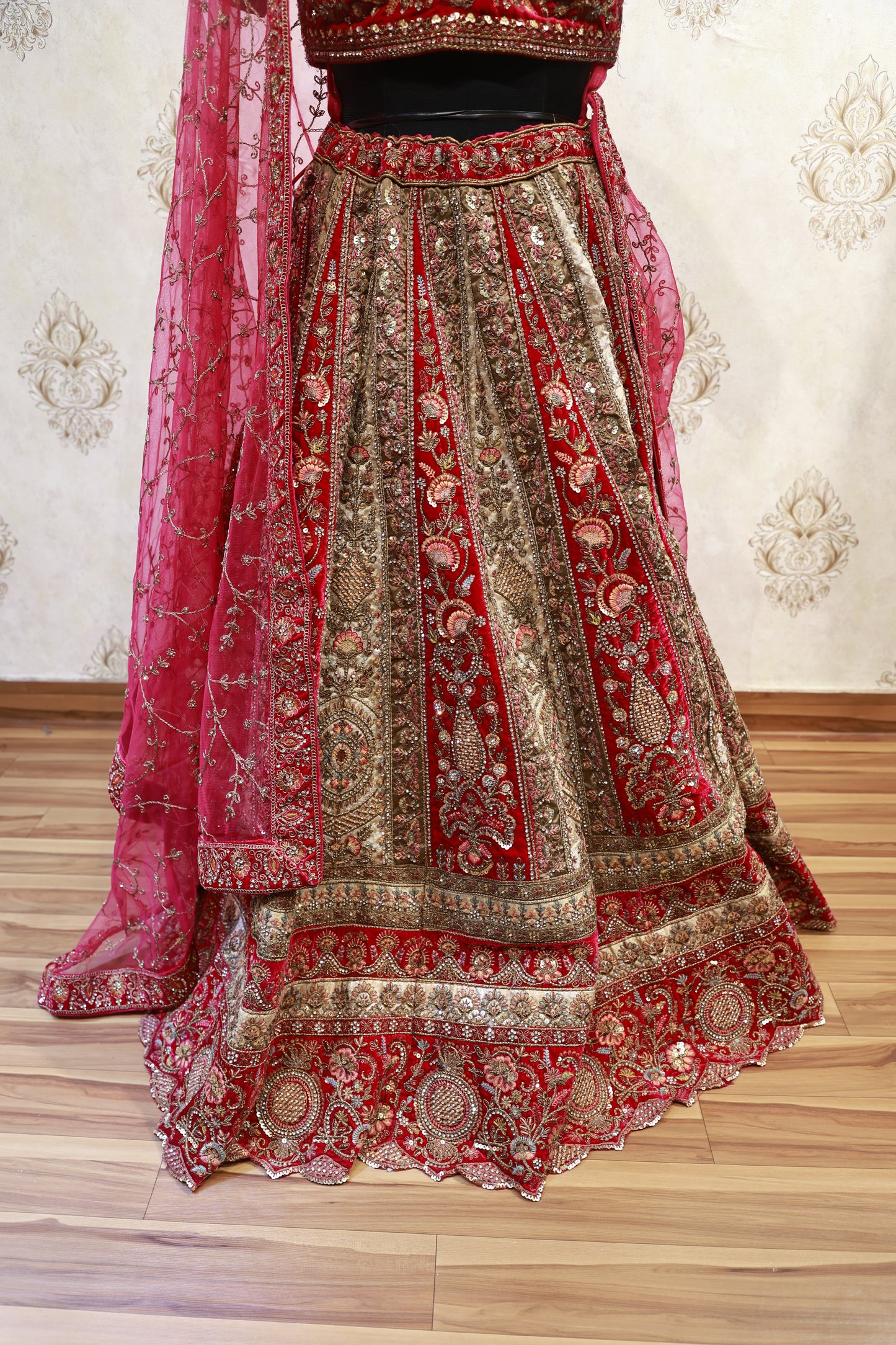 Royal Crimson Heritage Bridal Lehenga