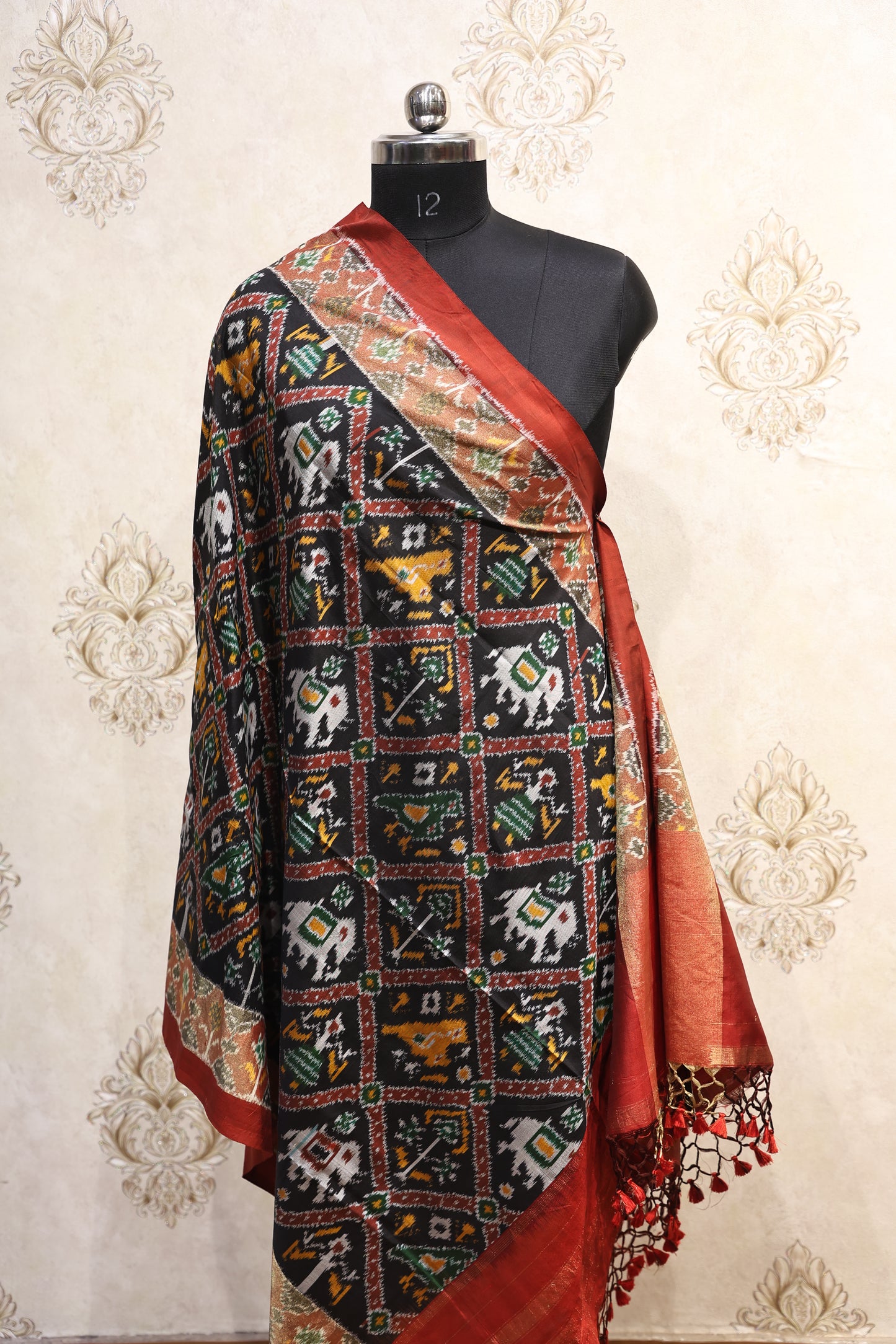 Multicolor Handwoven Ikkat Patola Dupatta