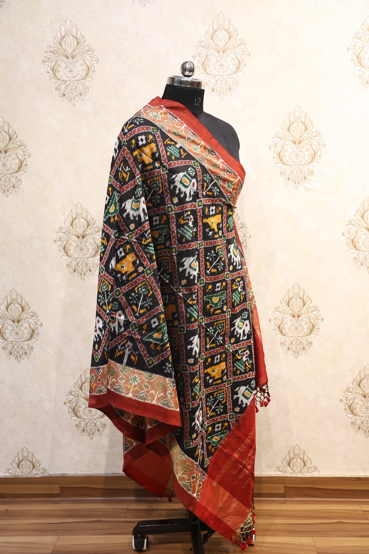 Multicolor Handwoven Ikkat Patola Dupatta