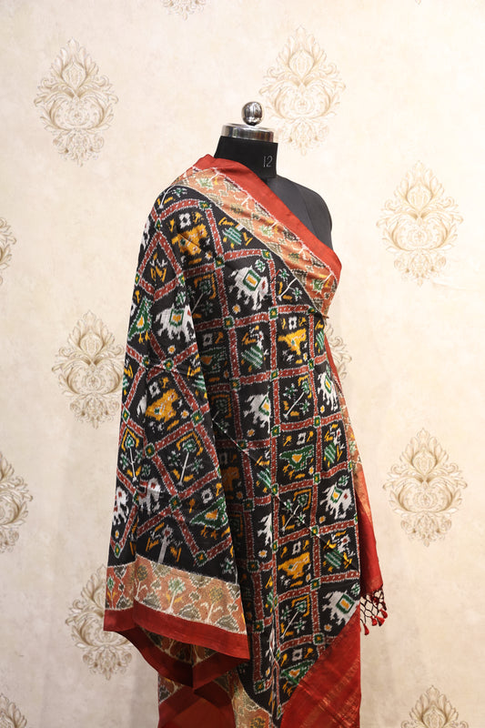 Multicolor Handwoven Ikkat Patola Dupatta