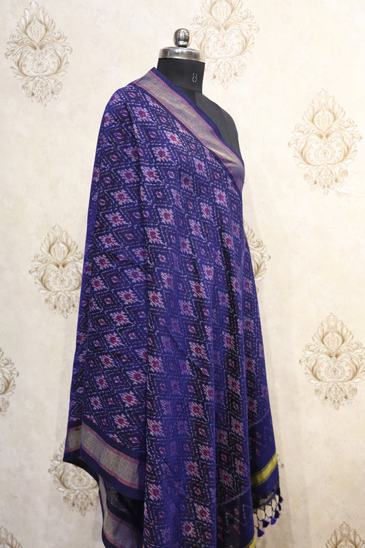 Neelaya Ikkat Poly Dupatta