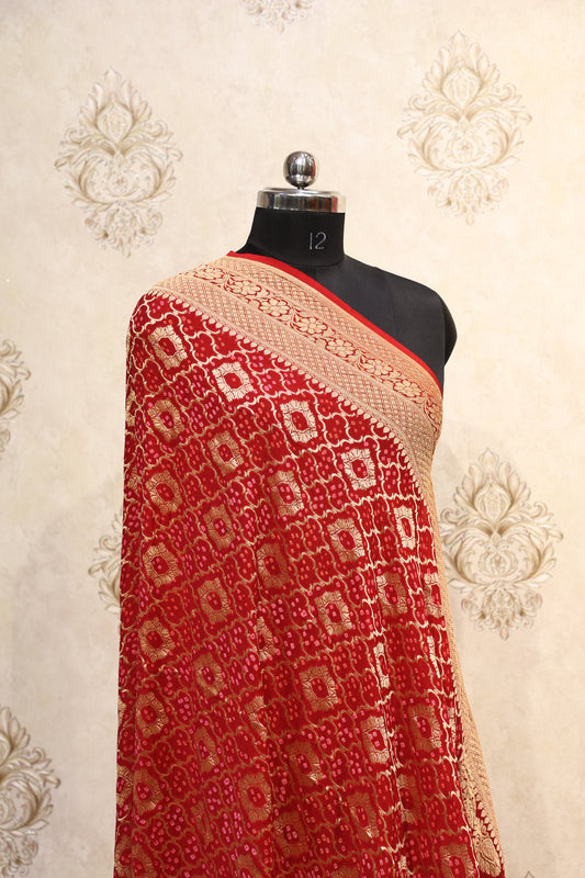 Royal Red Gharchola Bhadani Dupatta