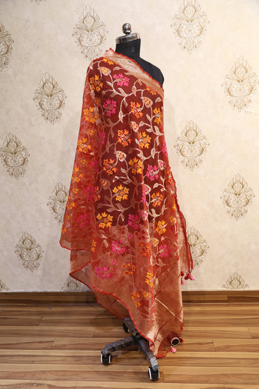 Zariya Floral Tissue Dupatta