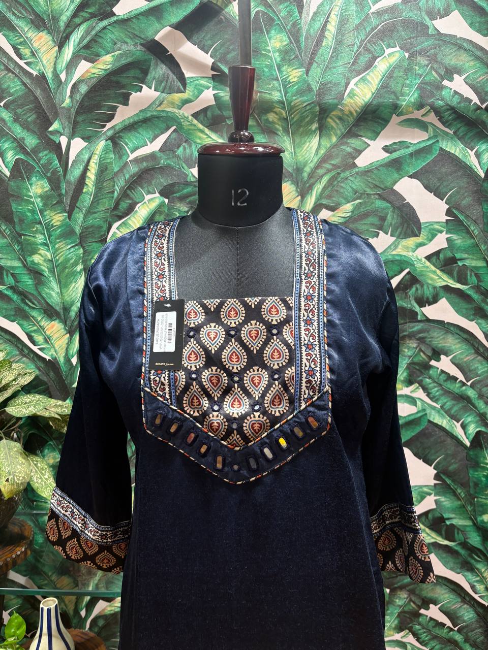 Midnight Mirror Kurti – Indigo Kutchi Charm