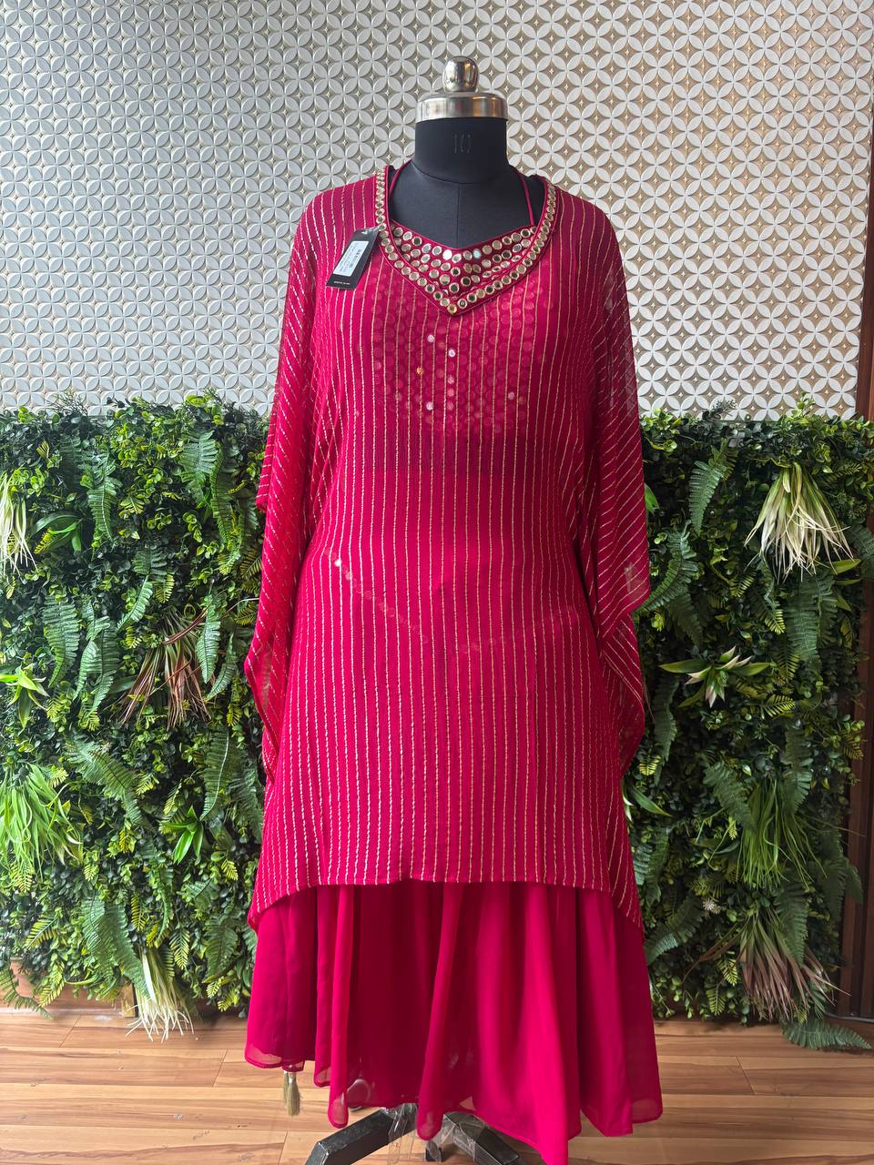 Gulnaar – Mirror Work Kurti with Flowy Skirt