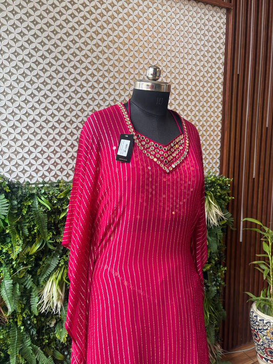 Gulnaar – Mirror Work Kurti with Flowy Skirt