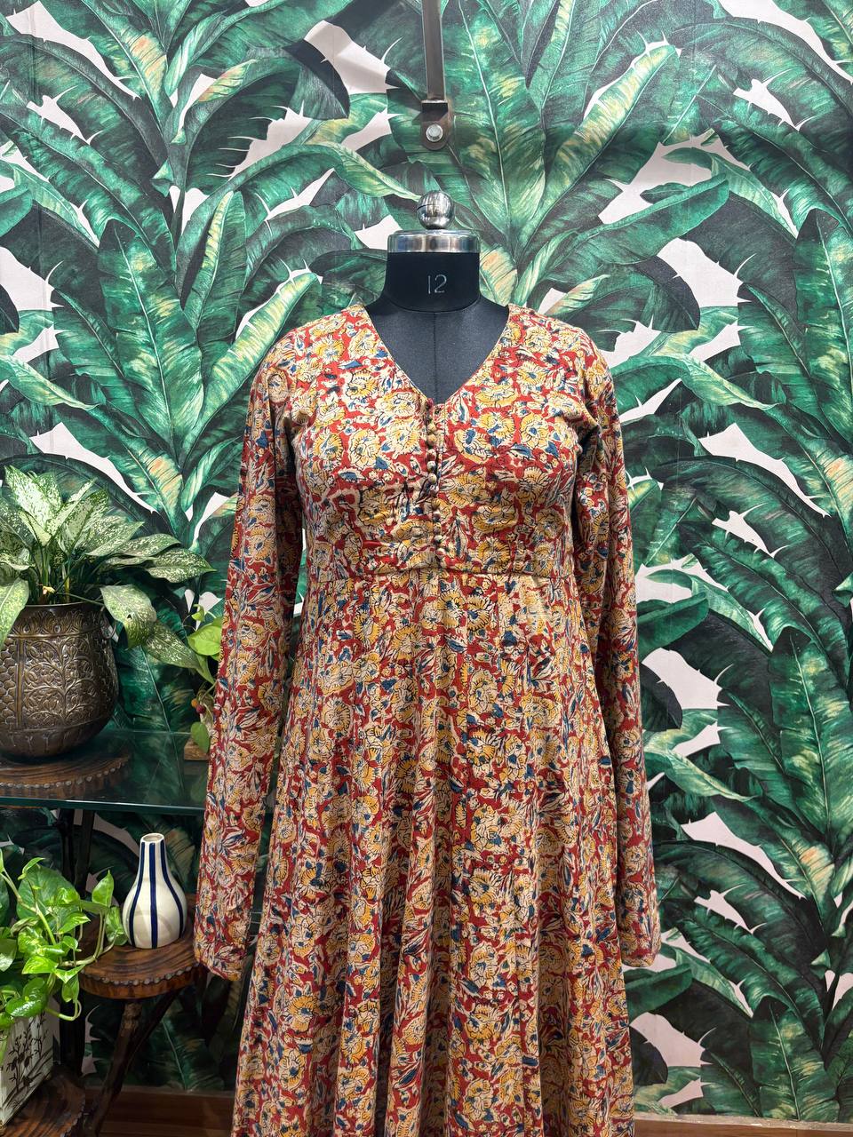 Rajnandini – Handcrafted Kalamkari Cotton Gown