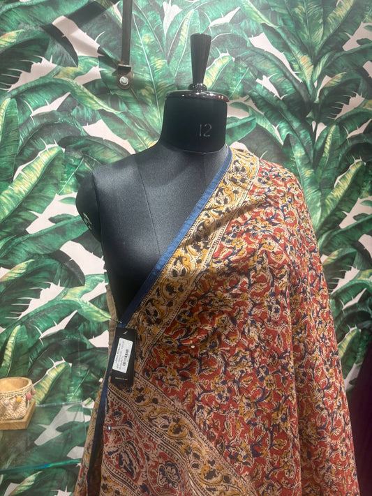 Rustic Kalamkari Cotton Dupatta