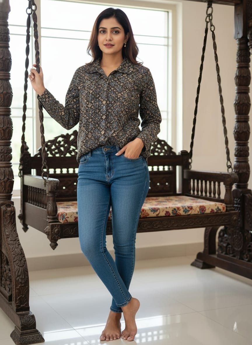 Kaali Phool – Printed Relaxed Shirt