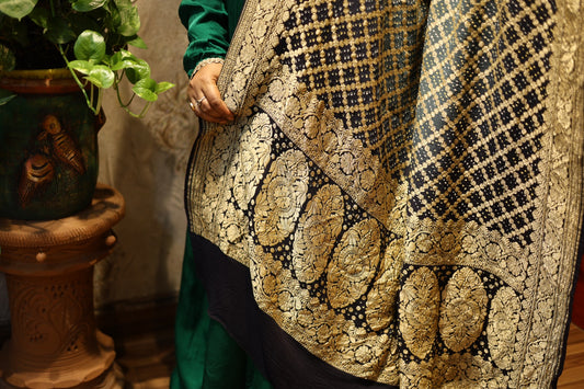 🖤✨Neem Jaal Zari Bandhani Dupatta ✨💚