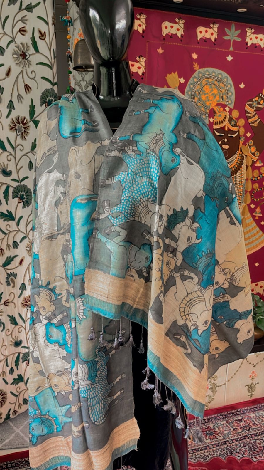 PURE tassar kalamkari dupatta
