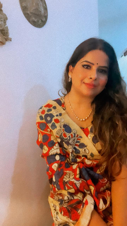 KALAMKARI saree PURE Tassar hand painted