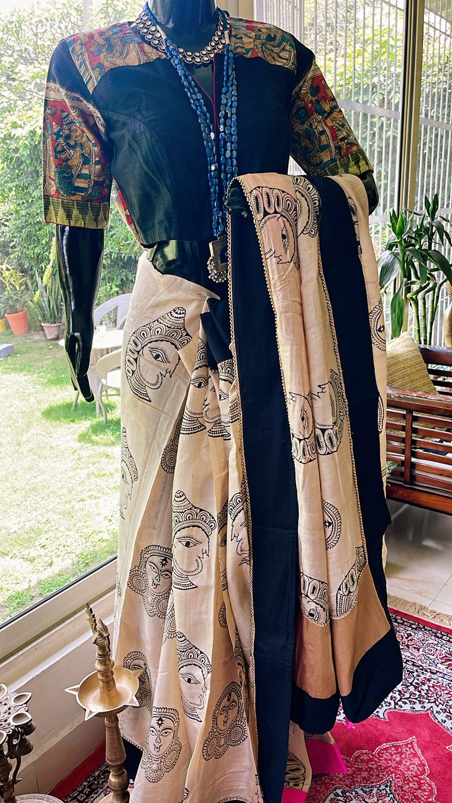 HAND PAINTAING ON PURE TASSAR SILK