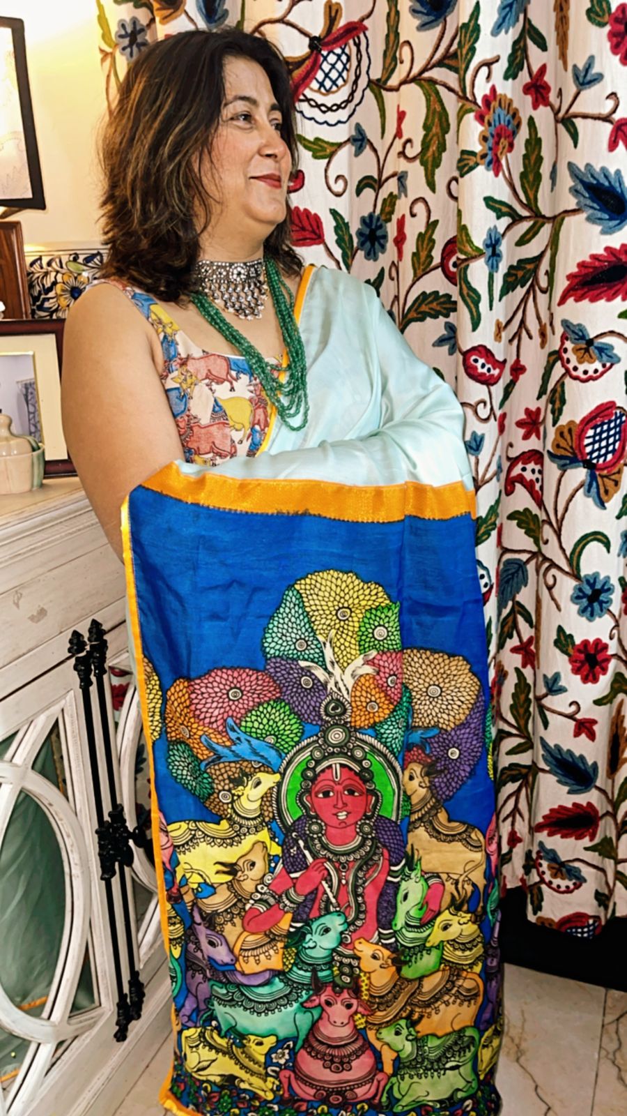 KALAMKARI SAREE WITH KALAMKARI BLOUSE