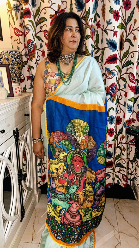 KALAMKARI SAREE WITH KALAMKARI BLOUSE