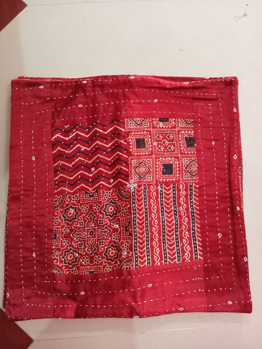 PURE MODAL SILK AJARAK HAND CRAFTED CUSHION COVER